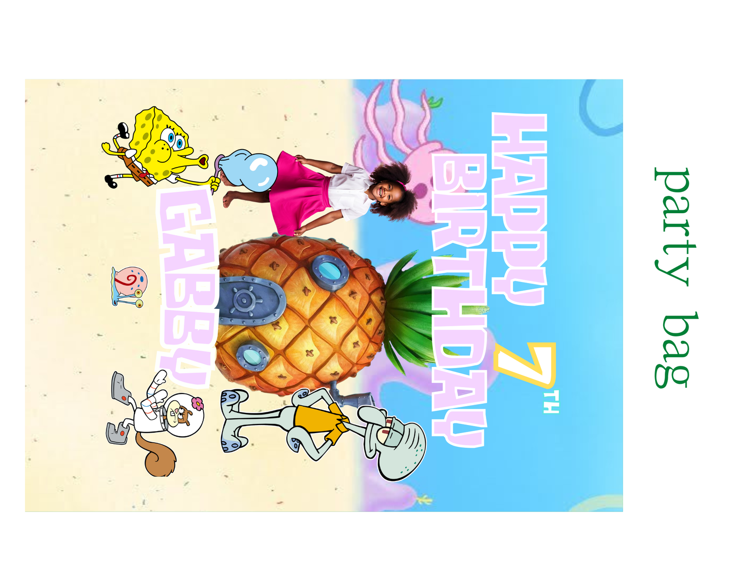 Spongebob Squarepants Happy birthday digital editable  Canva template w/ Mockup