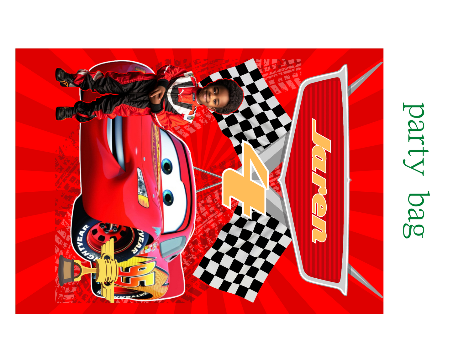 Cars Birthday Party Favor Editable Digital Template