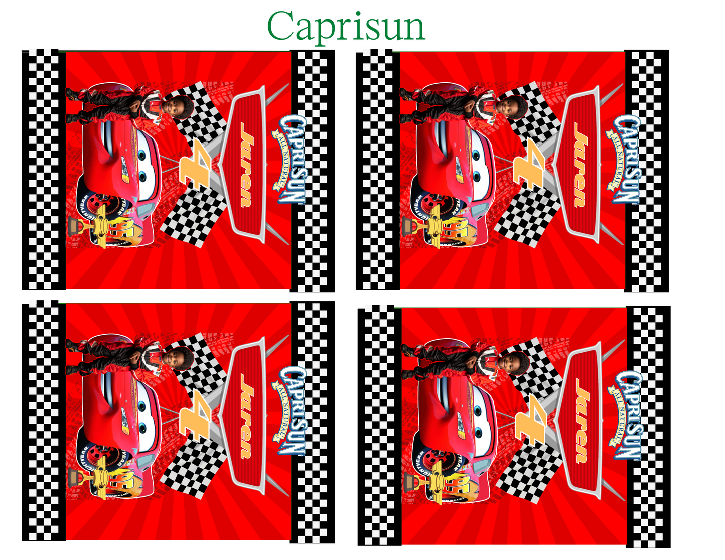 Cars Birthday Party Favor Editable Digital Template