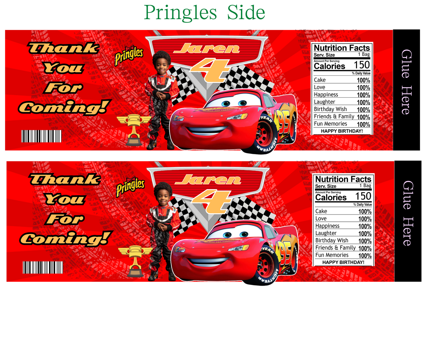 Cars Birthday Party Favor Editable Digital Template