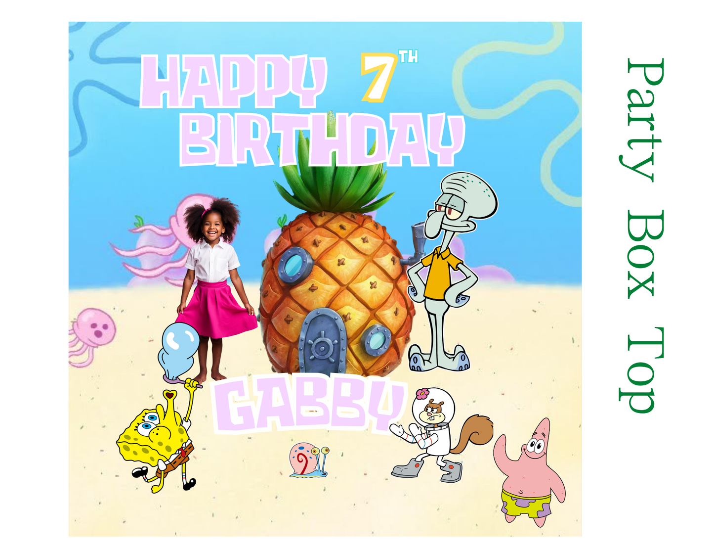 Spongebob Squarepants Happy birthday digital editable  Canva template w/ Mockup