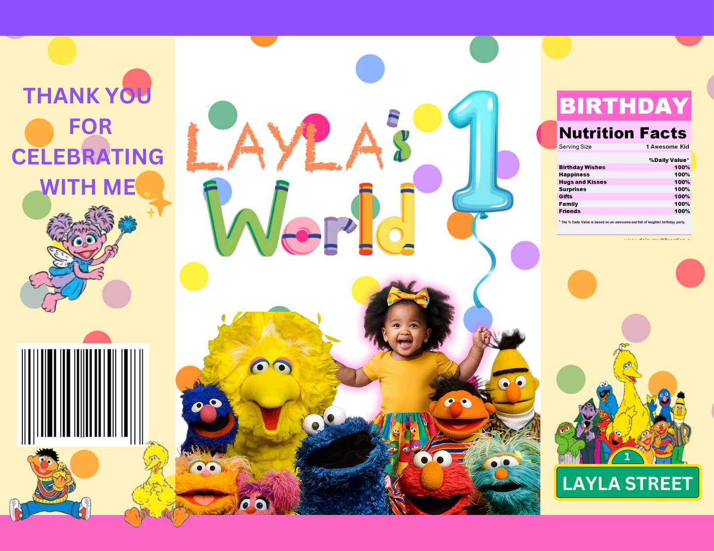 "Elmo's World" themed Happy Birthday digital editable Canva template